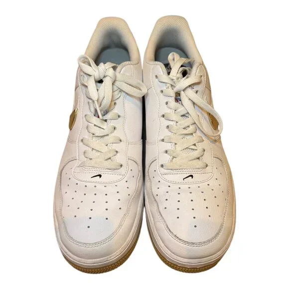 Nike Air Force 1 '07 LV8 NBA Men's Shoes White Pure Platinum CT2298 100 Size 14 - Picture 3 of 10
